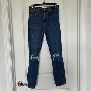 Abercrombie & Fitch The Skinny High Rise Blue Distressed Jeans Women’s 27/4